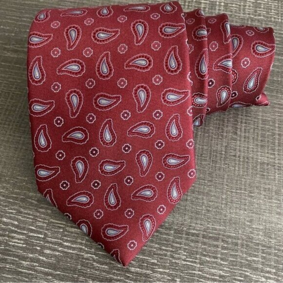 NWT Brooks Brothers Makers & Merchants Neck Tie 100% Italian Silk Paisley 3.5" - Picture 1 of 9